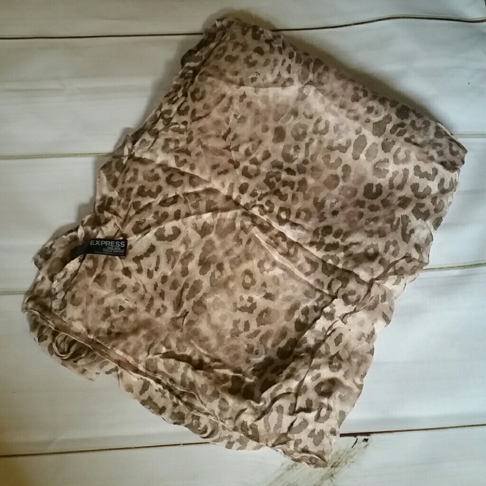 Pinkish Tan Cheetah Scarf from Express